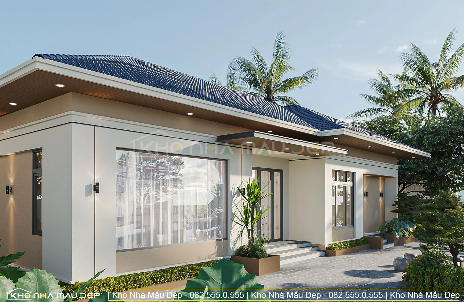 Mẫu nhà cấp 4 mái Nhật 210m2 3 phòng ngủ - KNM14 - Image 2